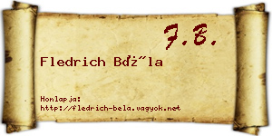 Fledrich Béla névjegykártya